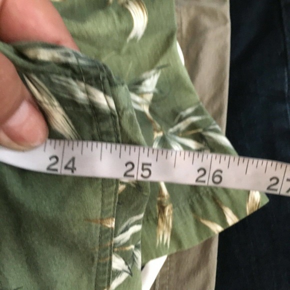 Windham Pointe Shirt Mens Sz L Green‎ Tropical Floral Cotton Hawaiian Button Up - Picture 7 of 8